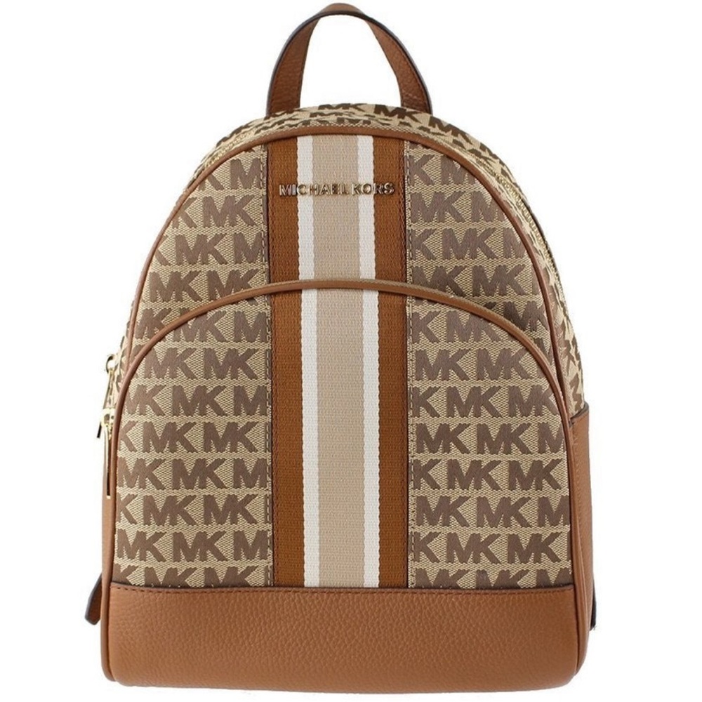 Michael Kors Abbey Medium Signature Stripe Backpack Gem